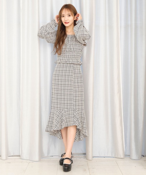 TITTY&CO.（ティティーアンドコー）の「チェックフリルトップス（シャツ/ブラウス・レディース・ブラック/ライトブルー/グリーン・FREE）」の12枚目の写真