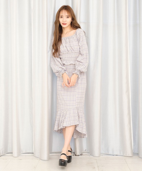 TITTY&CO.（ティティーアンドコー）の「チェックフリルトップス（シャツ/ブラウス・レディース・ブラック/ライトブルー/グリーン・FREE）」の13枚目の写真