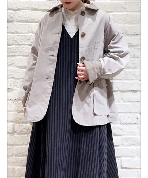 Samansa Mos2（サマンサ モスモス）の「襟コール天ブルゾン（ブルゾン・レディース・ベージュ/グレー/カーキ・ﾌﾘ-）」の2枚目の写真