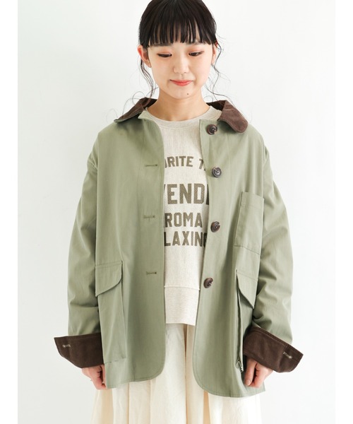 Samansa Mos2（サマンサ モスモス）の「襟コール天ブルゾン（ブルゾン・レディース・ベージュ/グレー/カーキ・ﾌﾘ-）」の3枚目の写真