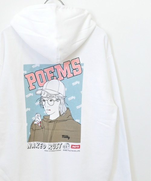 売れ済超高品質 ホワイト パーカー イラストプリント Milky Other And Rust Poems Naked 国内 正規 品 通販 Sanmarcosrestaurant Com