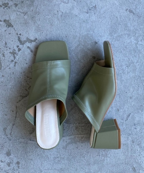 Aunt Marie's(アントマリーズ)の「フェイクレザーオープントゥサンダル(サンダル・レディース・ブラック/アイボリー/グリーン・SMALL/MEDIUM/LARGE)」の12枚目の写真