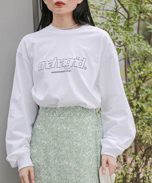 MAHAGRID(マハグリッド)の「【UNISEX】MAHAGRID/THRID LOGO ロングスリーブTシャツ 2275131(Tシャツ/カットソー・メンズ・ホワイト/ブラック/サックスブルー/ベージュ・SMALL/MEDIUM/LARGE)」の2枚目の写真