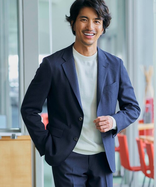 TAKEO KIKUCHI(タケオキクチ)の「◆【Sサイズ~】メランジストレッチ ジャケット(スーツジャケット・メンズ・グレー/ネイビー・02/03/04/01)」の21枚目の写真