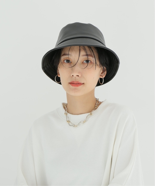 Simplicite（サンプリシテ）の「《追加》フェイクレザーバケットハット（ハット・レディース・ブラック/アイボリー・FREE）」の5枚目の写真