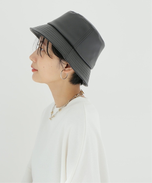 Simplicite（サンプリシテ）の「《追加》フェイクレザーバケットハット（ハット・レディース・ブラック/アイボリー・FREE）」の6枚目の写真
