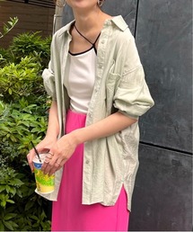 シンプルビッグオーバーシャツ