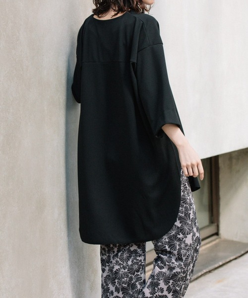 Munich（ミューニック）の「Munich(ミューニック) ストレッチジョーゼットキーネックトップス（Tシャツ/カットソー・レディース・ブラック・FREE）」の9枚目の写真