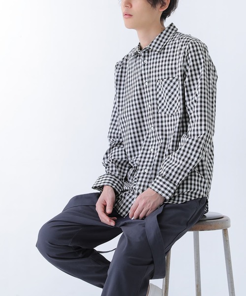 n'OrLABEL(ノアールレーベル)の「『選べる総柄シンプル長袖シャツ』(シャツ/ブラウス・メンズ・ブラック/ネイビー/チェック・2/3)」の3枚目の写真
