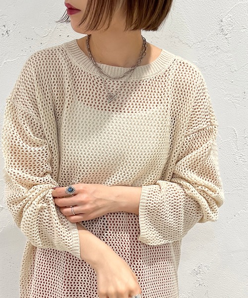 apres jour mignon（アプレジュールミニョン）の「メッシュ2WAYカーディガン【ZOZOTOWN限定アイテム】（カーディガン/ボレロ・レディース・ブラック/ピンク/オレンジ/ブルー/グリーン/アイボリー・X-LARGE/フリー）」の8枚目の写真