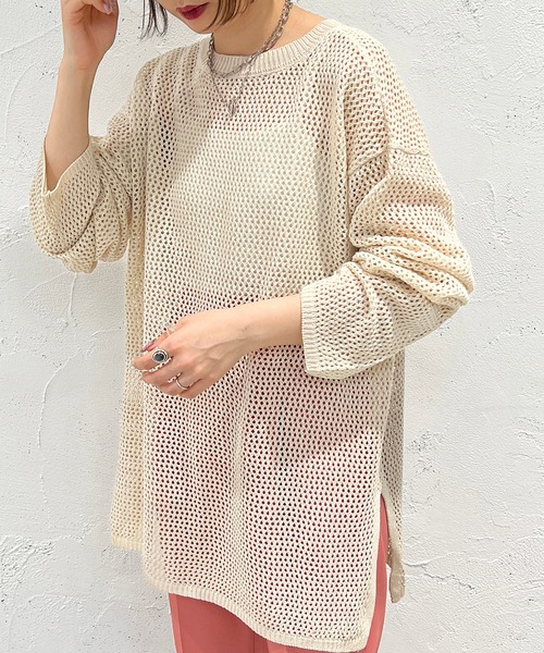 apres jour mignon（アプレジュールミニョン）の「メッシュ2WAYカーディガン【ZOZOTOWN限定アイテム】（カーディガン/ボレロ・レディース・ブラック/ピンク/オレンジ/ブルー/グリーン/アイボリー・X-LARGE/フリー）」の9枚目の写真