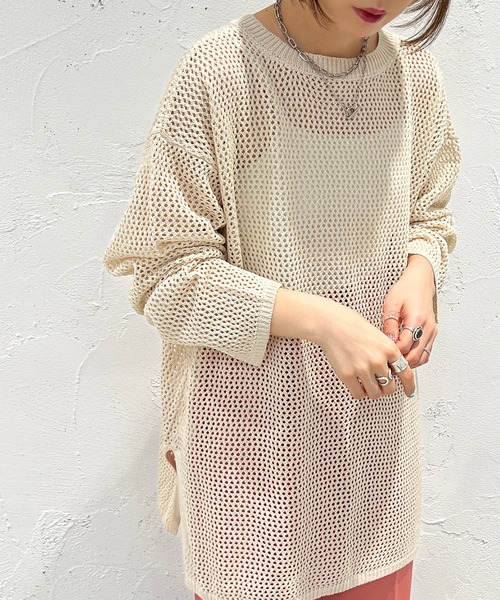 apres jour mignon（アプレジュールミニョン）の「メッシュ2WAYカーディガン【ZOZOTOWN限定アイテム】（カーディガン/ボレロ・レディース・ブラック/ピンク/オレンジ/ブルー/グリーン/アイボリー・X-LARGE/フリー）」の10枚目の写真