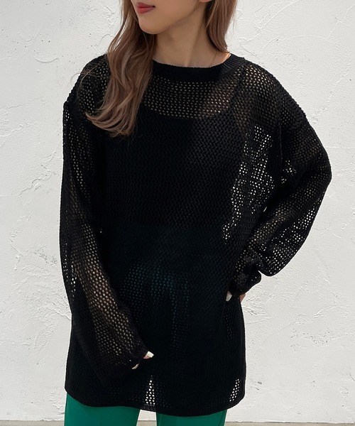 apres jour mignon（アプレジュールミニョン）の「メッシュ2WAYカーディガン【ZOZOTOWN限定アイテム】（カーディガン/ボレロ・レディース・ブラック/ピンク/オレンジ/ブルー/グリーン/アイボリー・X-LARGE/フリー）」の15枚目の写真