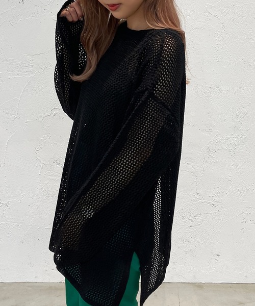 apres jour mignon（アプレジュールミニョン）の「メッシュ2WAYカーディガン【ZOZOTOWN限定アイテム】（カーディガン/ボレロ・レディース・ブラック/ピンク/オレンジ/ブルー/グリーン/アイボリー・X-LARGE/フリー）」の17枚目の写真