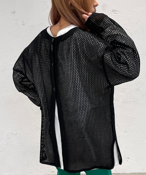 apres jour mignon（アプレジュールミニョン）の「メッシュ2WAYカーディガン【ZOZOTOWN限定アイテム】（カーディガン/ボレロ・レディース・ブラック/ピンク/オレンジ/ブルー/グリーン/アイボリー・X-LARGE/フリー）」の20枚目の写真