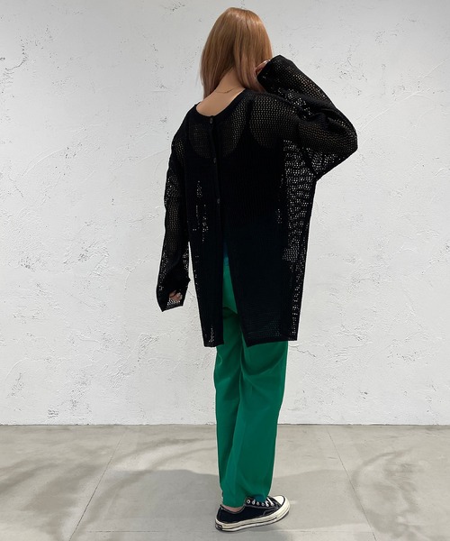 apres jour mignon（アプレジュールミニョン）の「メッシュ2WAYカーディガン【ZOZOTOWN限定アイテム】（カーディガン/ボレロ・レディース・ブラック/ピンク/オレンジ/ブルー/グリーン/アイボリー・X-LARGE/フリー）」の22枚目の写真