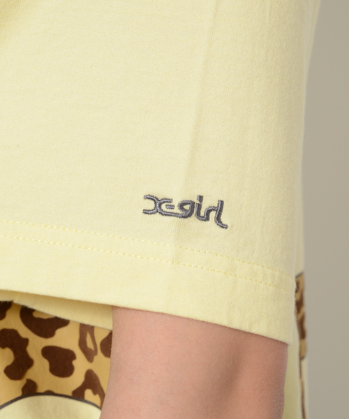 X-girl(エックスガール)の「LEOPARD S/S MENS TEE(Tシャツ/カットソー・レディース・ホワイト/ブラック/イエロー・MEDIUM/LARGE)」の8枚目の写真