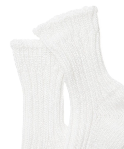 BATONER（バトナー）の「LOW GAUGE LINEN RIB SOX（ソックス/靴下・メンズ・ホワイト/ブラック・FREE）」の4枚目の写真
