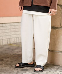 ポリトロ タックワイドテーパードパンツ