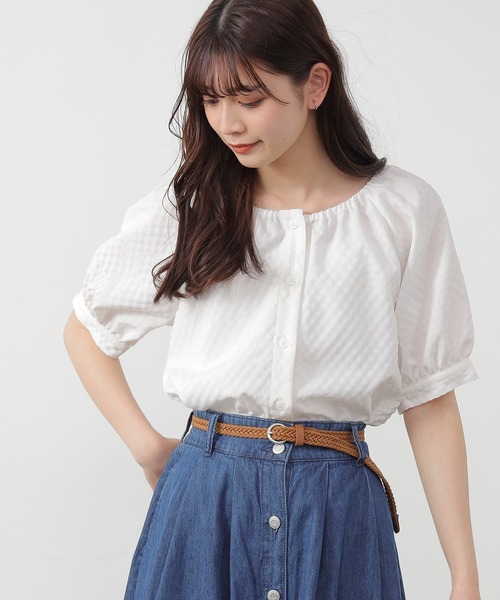 菫様専用(*^^*)スモック風ブラウス フラワー柄スモックブラウス[品番