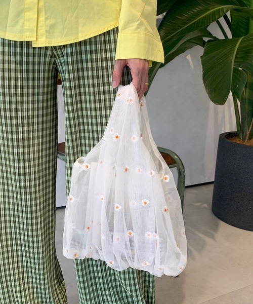 lala Born（ララボーン）の「マーガレットチュールバッグ（ハンドバッグ・レディース・ライトブルー/アイボリー・FREE）」の5枚目の写真