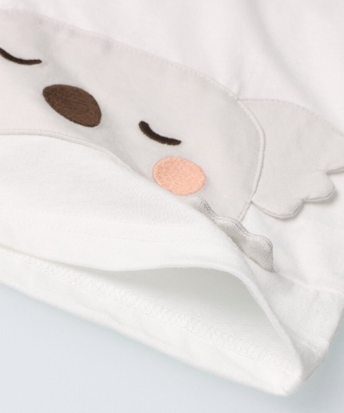 kids zoo(キッズズー)の「天竺柄込みTシャツ(Tシャツ/カットソー・キッズ・ホワイト/ブラウン/グリーン・90/80)」の7枚目の写真