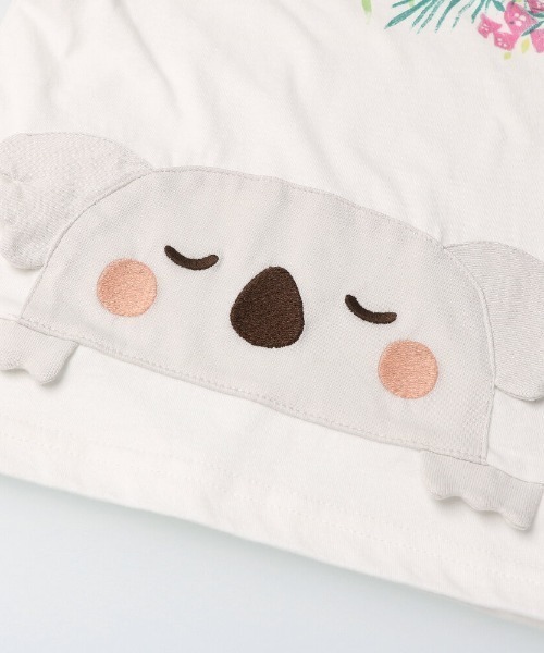 kids zoo(キッズズー)の「天竺柄込みTシャツ(Tシャツ/カットソー・キッズ・ホワイト/ブラウン/グリーン・90/80)」の8枚目の写真