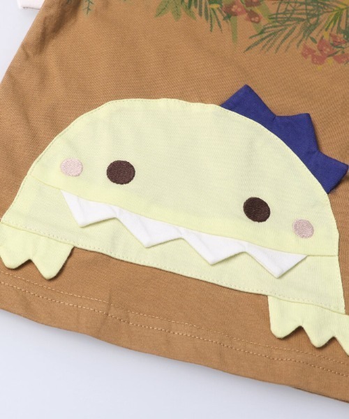 kids zoo(キッズズー)の「天竺柄込みTシャツ(Tシャツ/カットソー・キッズ・ホワイト/ブラウン/グリーン・90/80)」の10枚目の写真