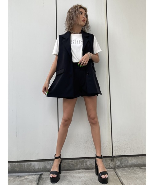 EGOIST(エゴイスト)の「アウト2タックショートパンツ(その他パンツ・レディース・ブラック/ホワイト・M/S)」の3枚目の写真