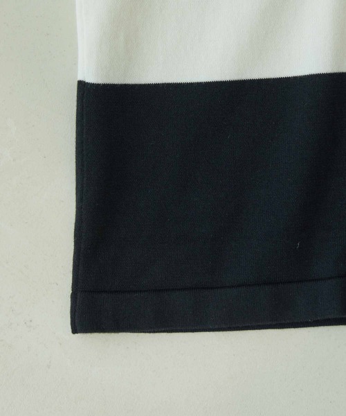 ADAM ET ROPE'（アダムエロペ）の「【WEB限定】ビッグボーダー ハーフスリーブ ルーズニット Tシャツ（Tシャツ/カットソー・メンズ・ブラック/ネイビー/ピンク・M/L）」の19枚目の写真