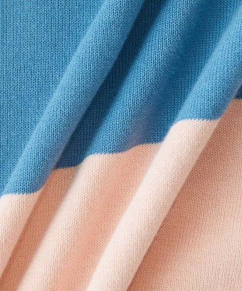 ADAM ET ROPE'（アダムエロペ）の「【WEB限定】ビッグボーダー ハーフスリーブ ルーズニット Tシャツ（Tシャツ/カットソー・メンズ・ブラック/ネイビー/ピンク・M/L）」の15枚目の写真