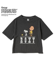 PEANUTS RG CROPPED T/ロキシーキッズピーナッツコラボ半袖Tシャツ