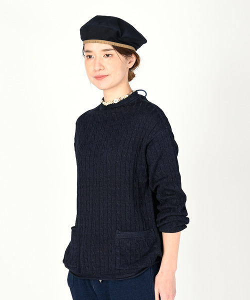 45R(フォーティファイブアール)の「スーピマ超ガーゼケーブルストレッチの908馬セーター(インディゴ)(Tシャツ/カットソー・レディース・インディゴブルー・SMALL)」の10枚目の写真