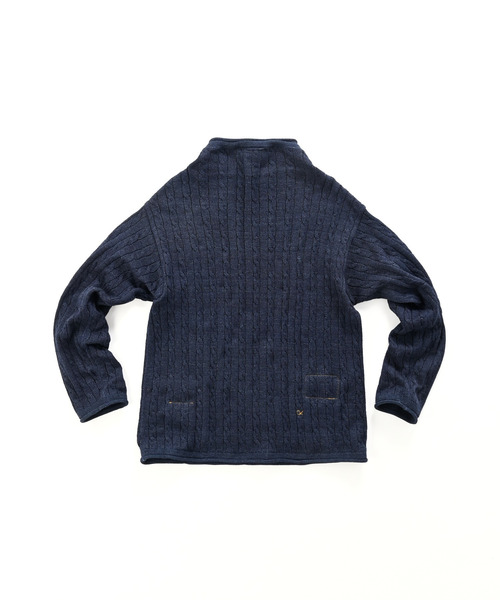 45R(フォーティファイブアール)の「スーピマ超ガーゼケーブルストレッチの908馬セーター(インディゴ)(Tシャツ/カットソー・レディース・インディゴブルー・SMALL)」の5枚目の写真