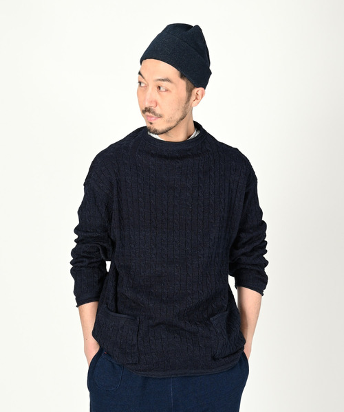 45R(フォーティファイブアール)の「スーピマ超ガーゼケーブルストレッチの908馬セーター(インディゴ)(Tシャツ/カットソー・レディース・インディゴブルー・SMALL)」の4枚目の写真