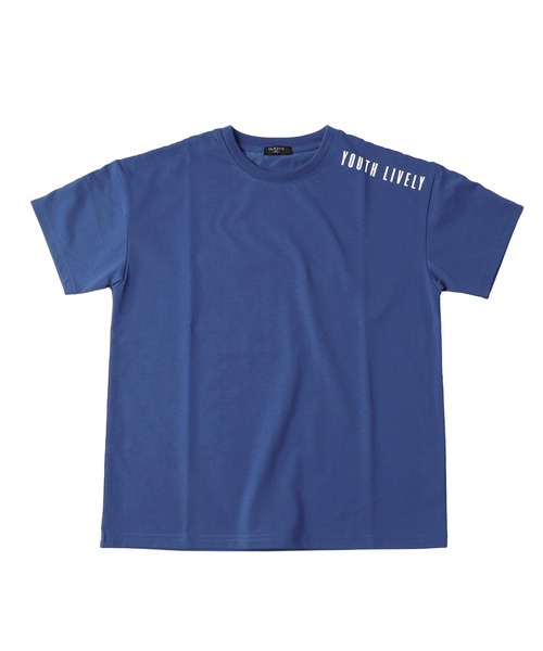 GLAZOS（グラソス）の「接触冷感・ドロップショルダー袖ライン半袖Tシャツ（Tシャツ/カットソー・キッズ・ブルー/ブラック/ホワイト・160cm/140cm/170cm/150cm/130cm）」の3枚目の写真