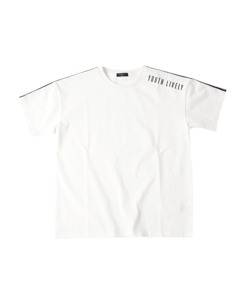 GLAZOS（グラソス）の「接触冷感・ドロップショルダー袖ライン半袖Tシャツ（Tシャツ/カットソー・キッズ・ブルー/ブラック/ホワイト・160cm/140cm/170cm/150cm/130cm）」の5枚目の写真