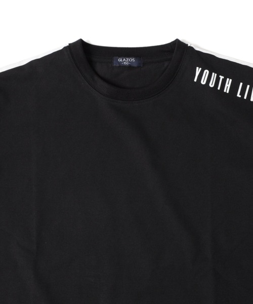 GLAZOS（グラソス）の「接触冷感・ドロップショルダー袖ライン半袖Tシャツ（Tシャツ/カットソー・キッズ・ブルー/ブラック/ホワイト・160cm/140cm/170cm/150cm/130cm）」の10枚目の写真