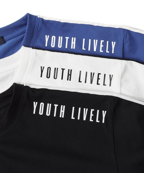 GLAZOS（グラソス）の「接触冷感・ドロップショルダー袖ライン半袖Tシャツ（Tシャツ/カットソー・キッズ・ブルー/ブラック/ホワイト・160cm/140cm/170cm/150cm/130cm）」の17枚目の写真