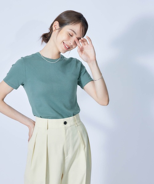 PETIT BATEAU(プチバトー)の「【PETIT BATEAU】TEE-SHIRT ICONIQUE MC COL ROND Coton Epais bio for ROPE'(Tシャツ/カットソー・レディース・ブラック/サックスブルー/ブルー/ホワイト系その他/レッド系その他2・38/36)」の5枚目の写真