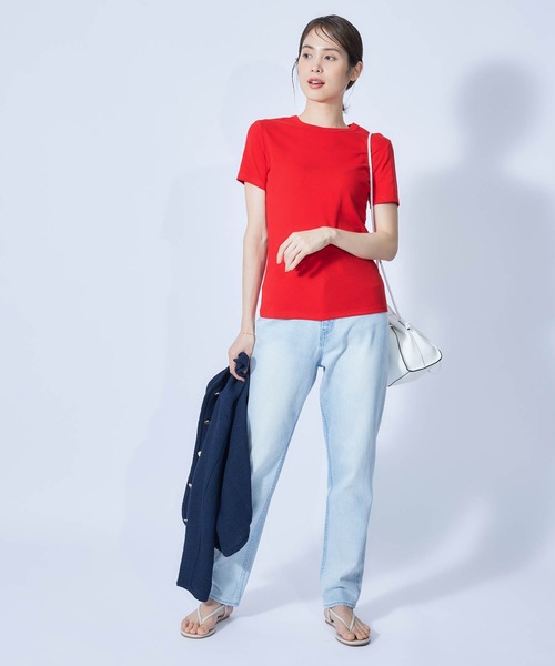 PETIT BATEAU(プチバトー)の「【PETIT BATEAU】TEE-SHIRT ICONIQUE MC COL ROND Coton Epais bio for ROPE'(Tシャツ/カットソー・レディース・ブラック/サックスブルー/ブルー/ホワイト系その他/レッド系その他2・38/36)」の11枚目の写真
