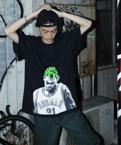 Lulu ＆ Arnie（るるあんどあーにー）の「RODMAN BRAND / ロッドマン ブランド PREMIUM COTTON GRAPHIC T-SHIRT プレミアム コットン グラフィック Tシャツ（Tシャツ/カットソー・メンズ・ホワイト/ブラック・MEDIUM/LARGE/X-LARGE）」の8枚目の写真