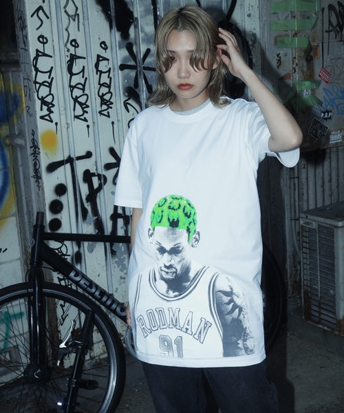 Lulu ＆ Arnie（るるあんどあーにー）の「RODMAN BRAND / ロッドマン ブランド PREMIUM COTTON GRAPHIC T-SHIRT プレミアム コットン グラフィック Tシャツ（Tシャツ/カットソー・メンズ・ホワイト/ブラック・MEDIUM/LARGE/X-LARGE）」の6枚目の写真