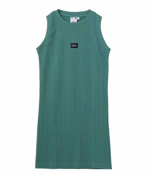 X-girl（エックスガール）の「DEFORMED RIB TANK DRESS/リブタンク ワンピース（ワンピース・レディース・ブラウン/チャコール/ライトグリーン・M/S）」の5枚目の写真