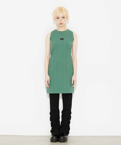 X-girl（エックスガール）の「DEFORMED RIB TANK DRESS/リブタンク ワンピース（ワンピース・レディース・ブラウン/チャコール/ライトグリーン・M/S）」の17枚目の写真