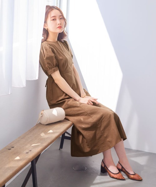KOBE LETTUCE(コウベレタス)の「リネンブレンドマーメイドワンピース(ワンピース・レディース・ベージュ/ブラウン/オレンジ・S/M)」の12枚目の写真