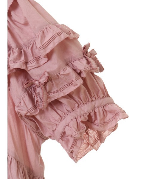 PINK HOUSE ピンクハウス チュニック フリル リボン PINK HOUSE（ピンクハウス）の「cambrick frill blouse
