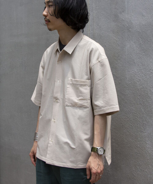 GLOSTER（グロスター）の「【GLOSTER/グロスター】レギュラーカラー シアサッカーオーバーシャツ（シャツ/ブラウス・メンズ・ホワイト系その他4/ブルー系その他7/ベージュ系その他3・L/M）」の6枚目の写真