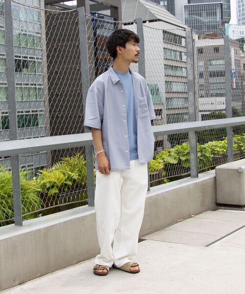 GLOSTER（グロスター）の「【GLOSTER/グロスター】レギュラーカラー シアサッカーオーバーシャツ（シャツ/ブラウス・メンズ・ホワイト系その他4/ブルー系その他7/ベージュ系その他3・L/M）」の14枚目の写真