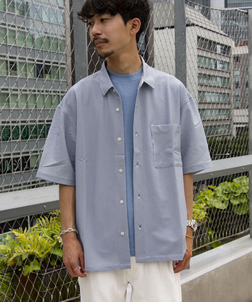 GLOSTER（グロスター）の「【GLOSTER/グロスター】レギュラーカラー シアサッカーオーバーシャツ（シャツ/ブラウス・メンズ・ホワイト系その他4/ブルー系その他7/ベージュ系その他3・L/M）」の16枚目の写真